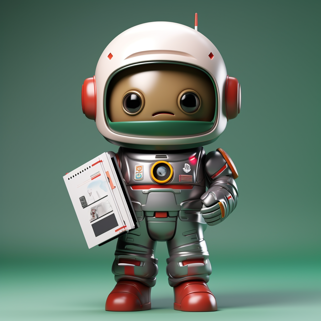 Cute astronaut delivering mail envelopes