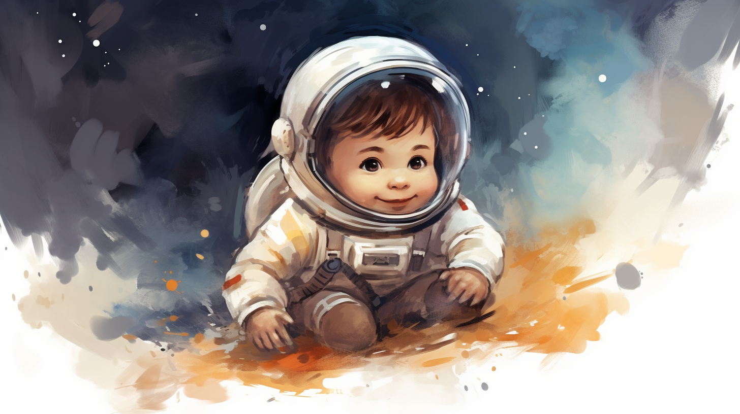 Illustration of Little Boy Astronaut