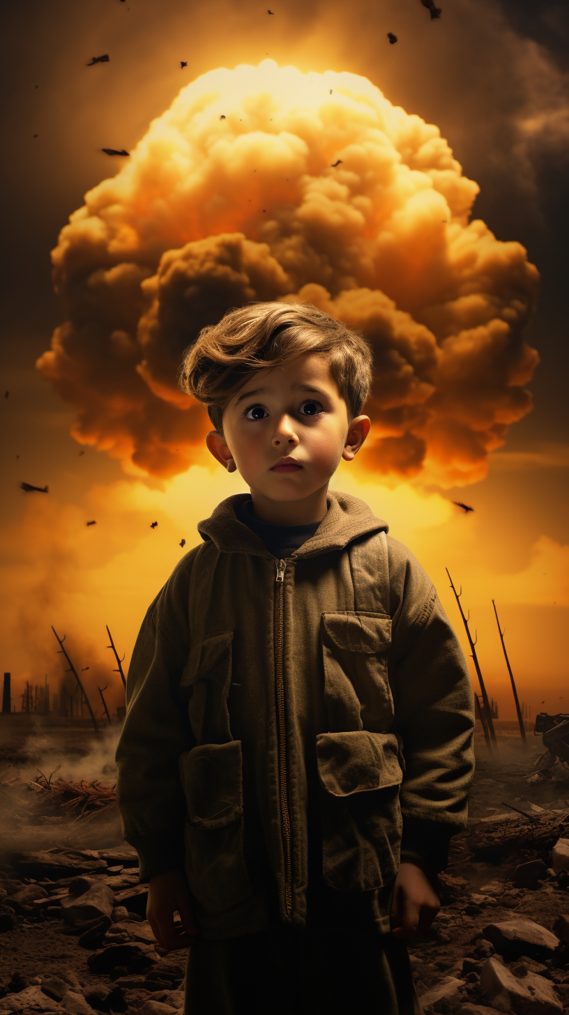 Realistic image of Little Boy atomic bomb