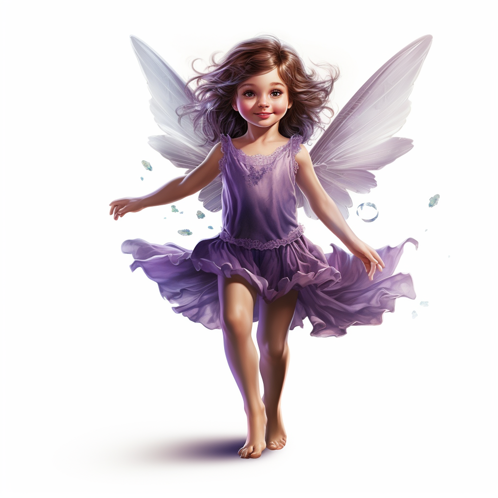 Hyper Realistic Fairy Girl with Purple Sparkles