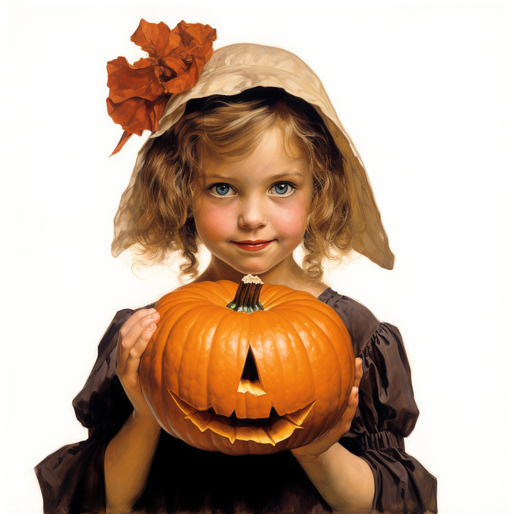 Cute girl with jack-o-lantern