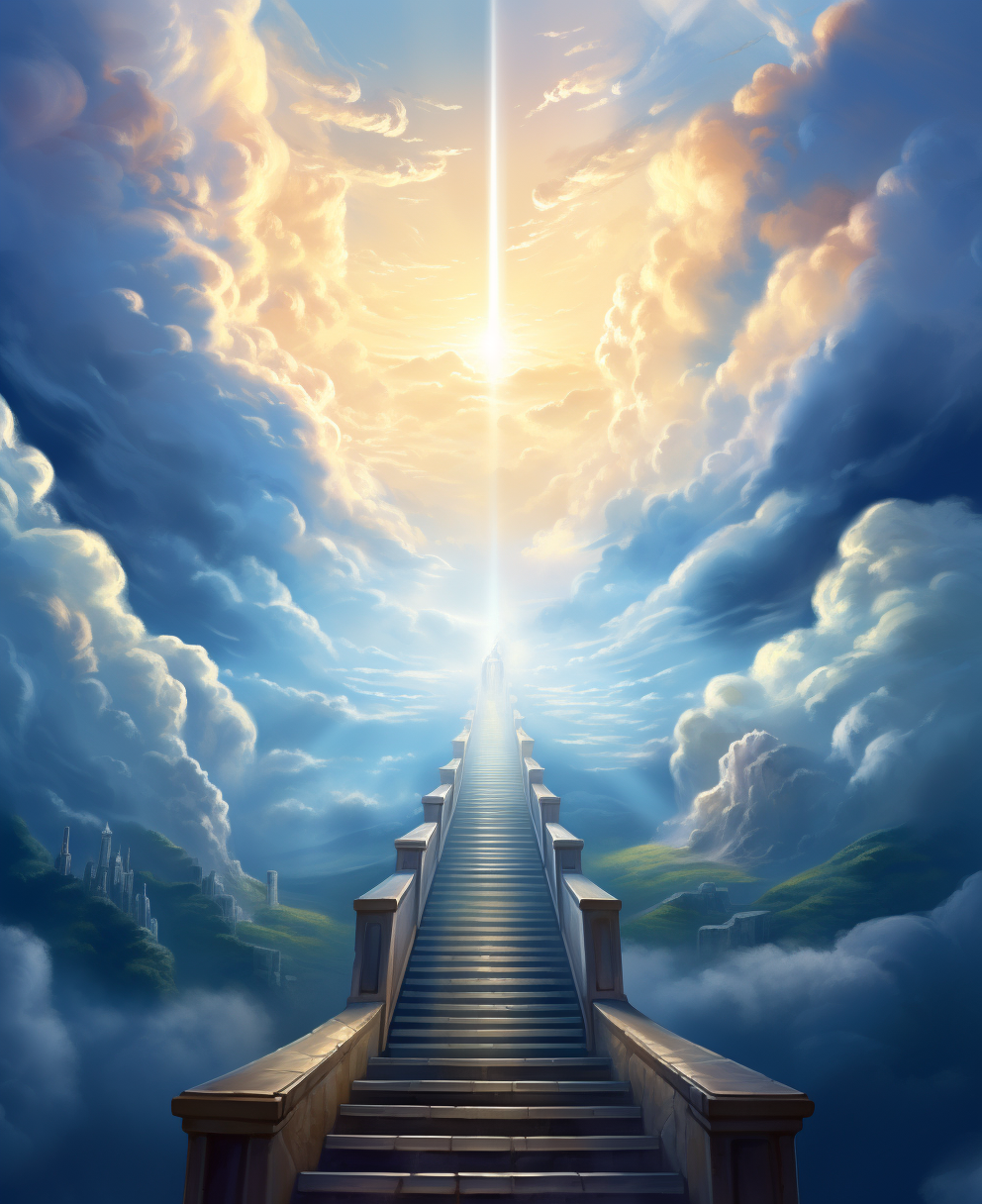 Realistic illustration of a little way to heaven