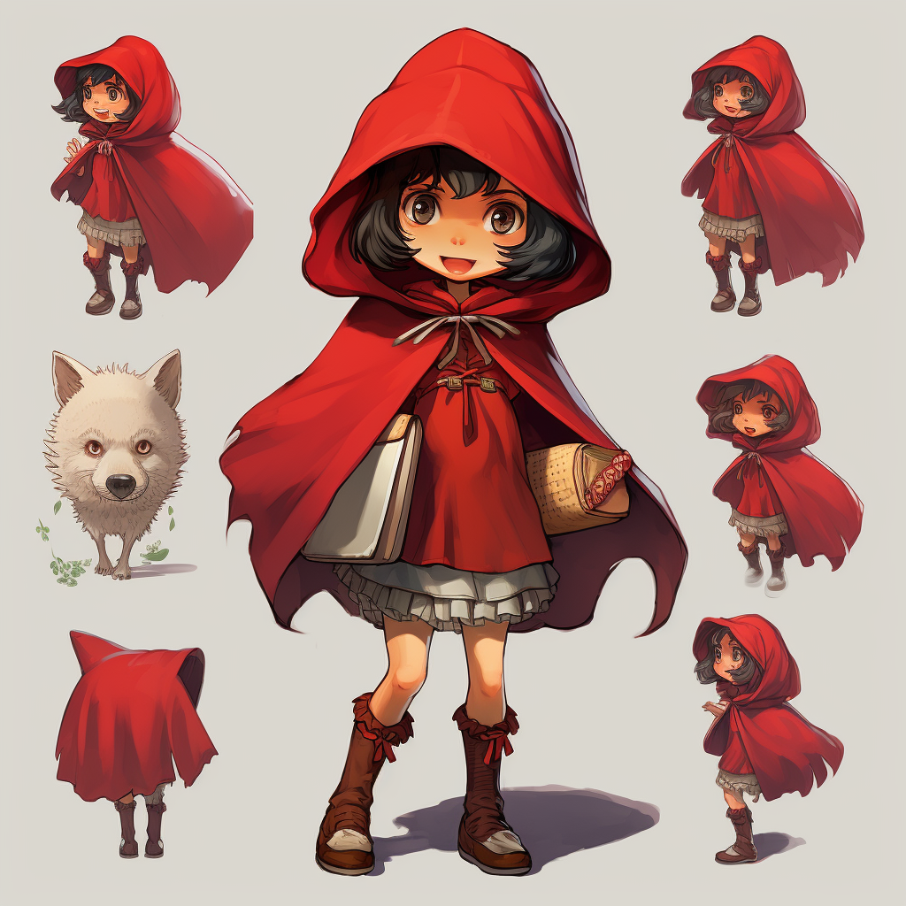 Little Red Riding Hood character sheet illustration