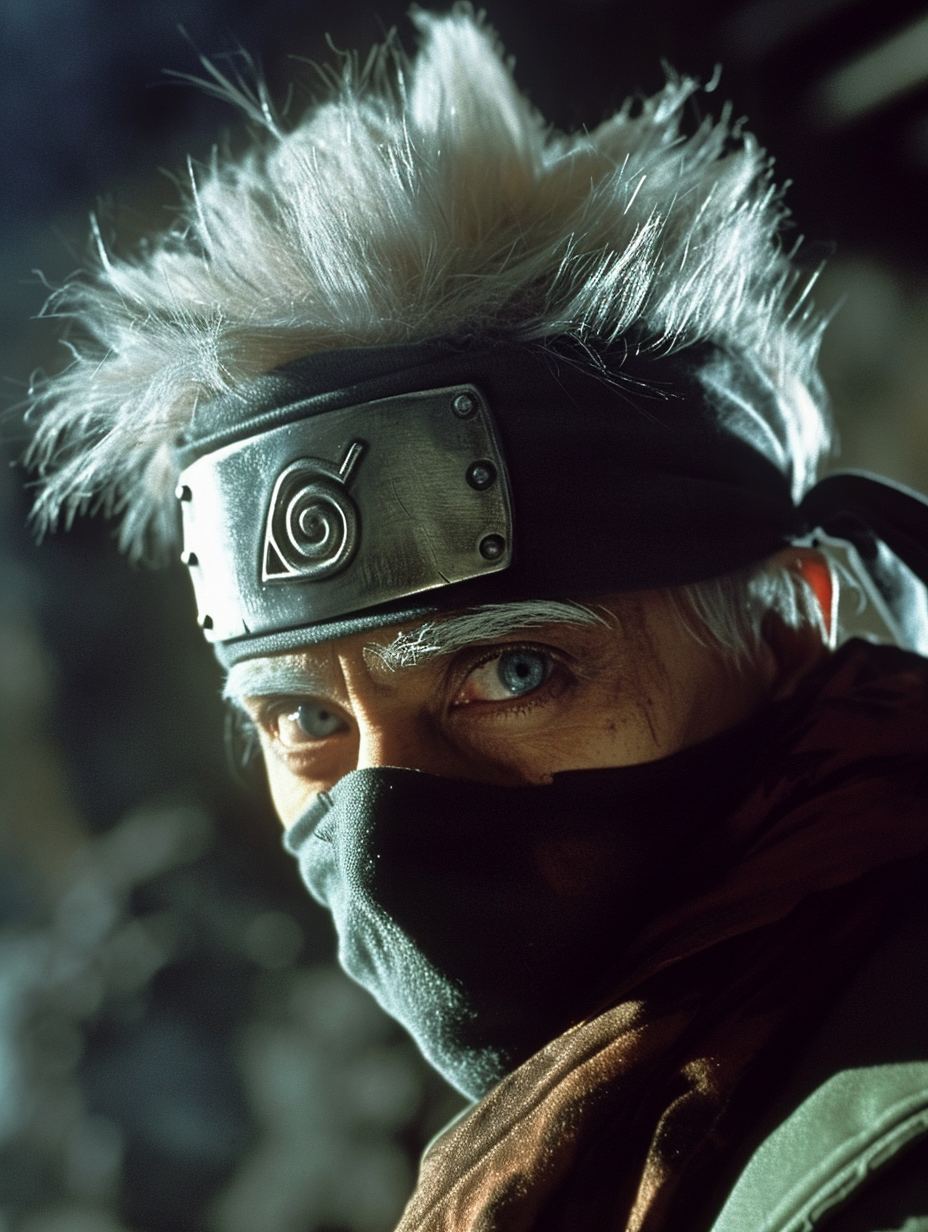 Live action Kakashi wearing headband from 1980s fantasy movie