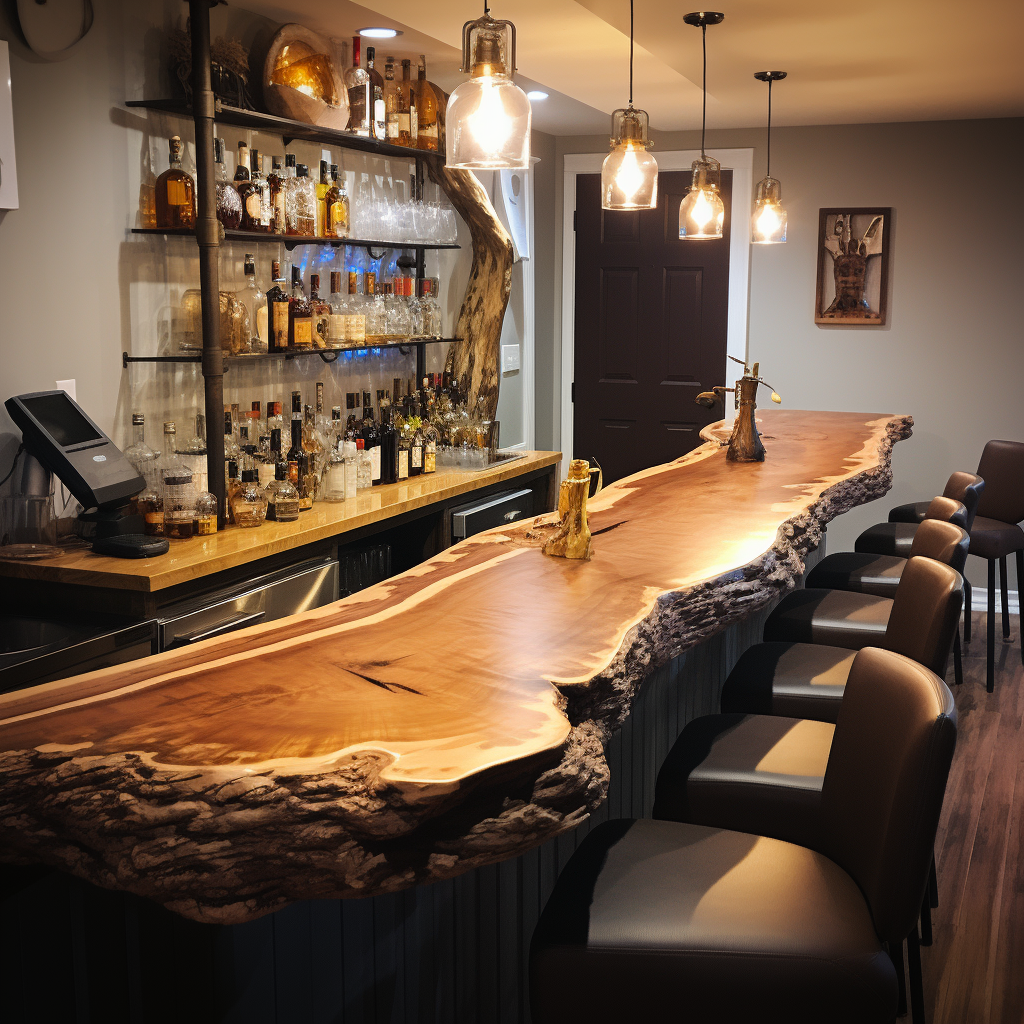 Maple Bartop with Speakeasy Decor