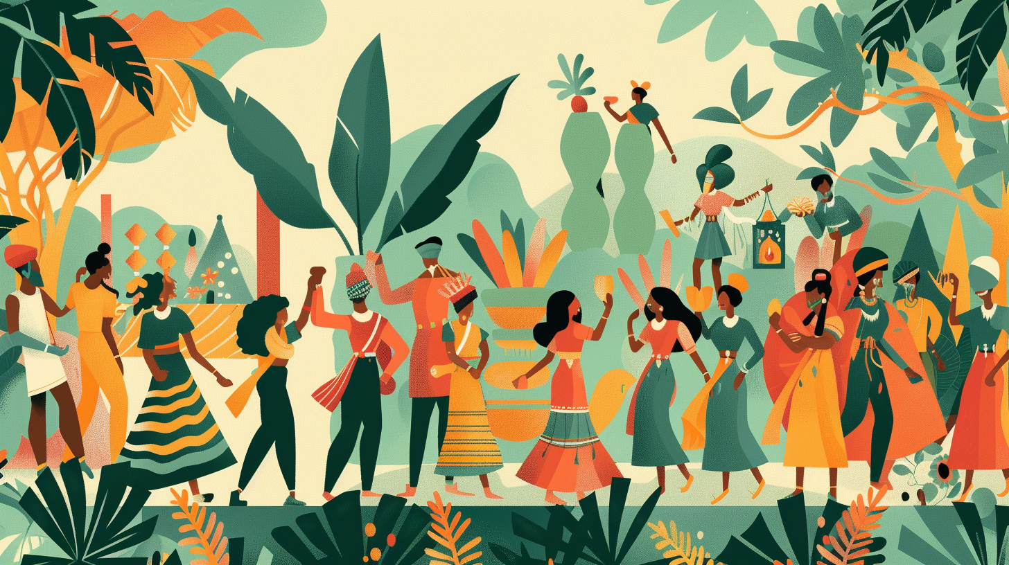 Lively Festival India Illustration