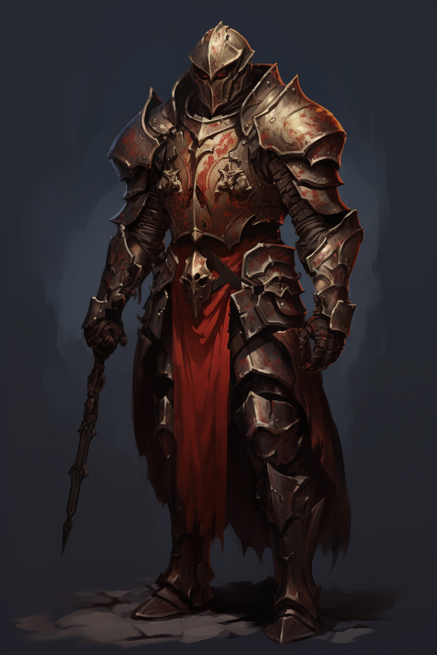 Majestic liver knight with grimdark and ornate armor