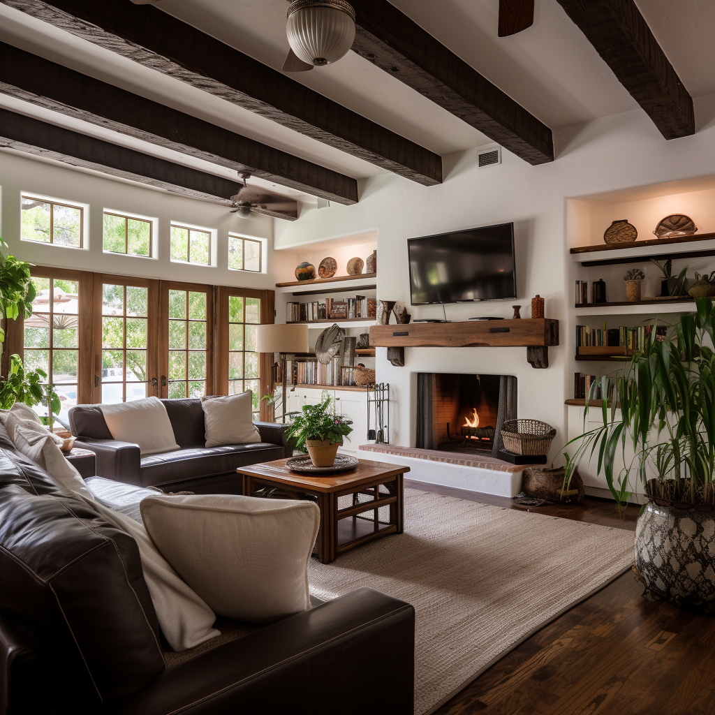 Transitional Living Room with Fireplace and Entertainment Center