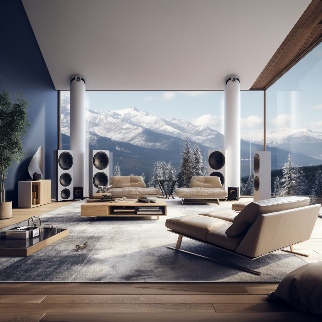 Ultra Realistic Living Room with High-End HiFi