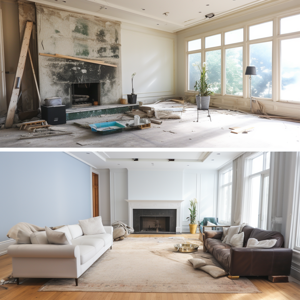 Before and After Living Room Renovation