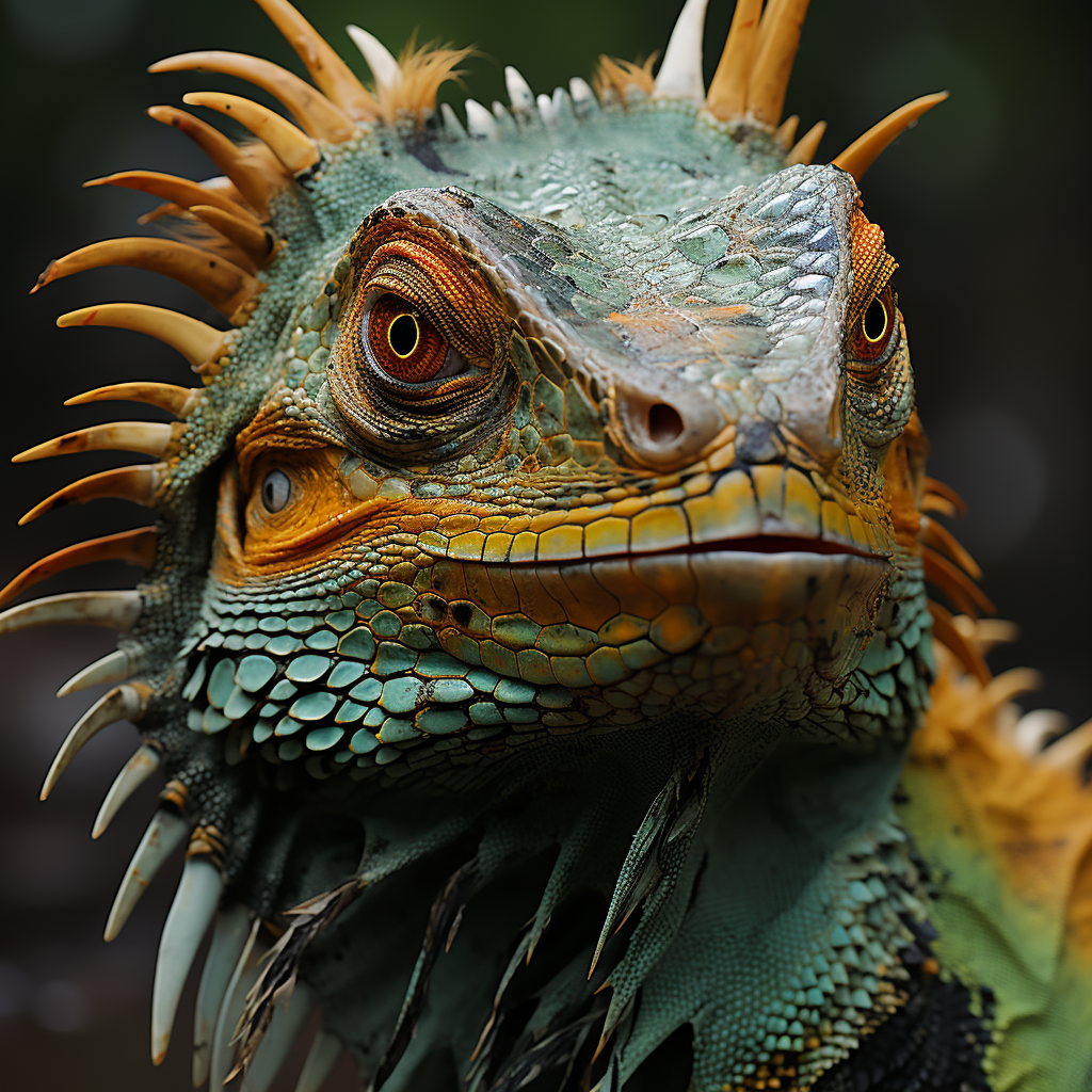 Stunning Lizard Face Close-Up