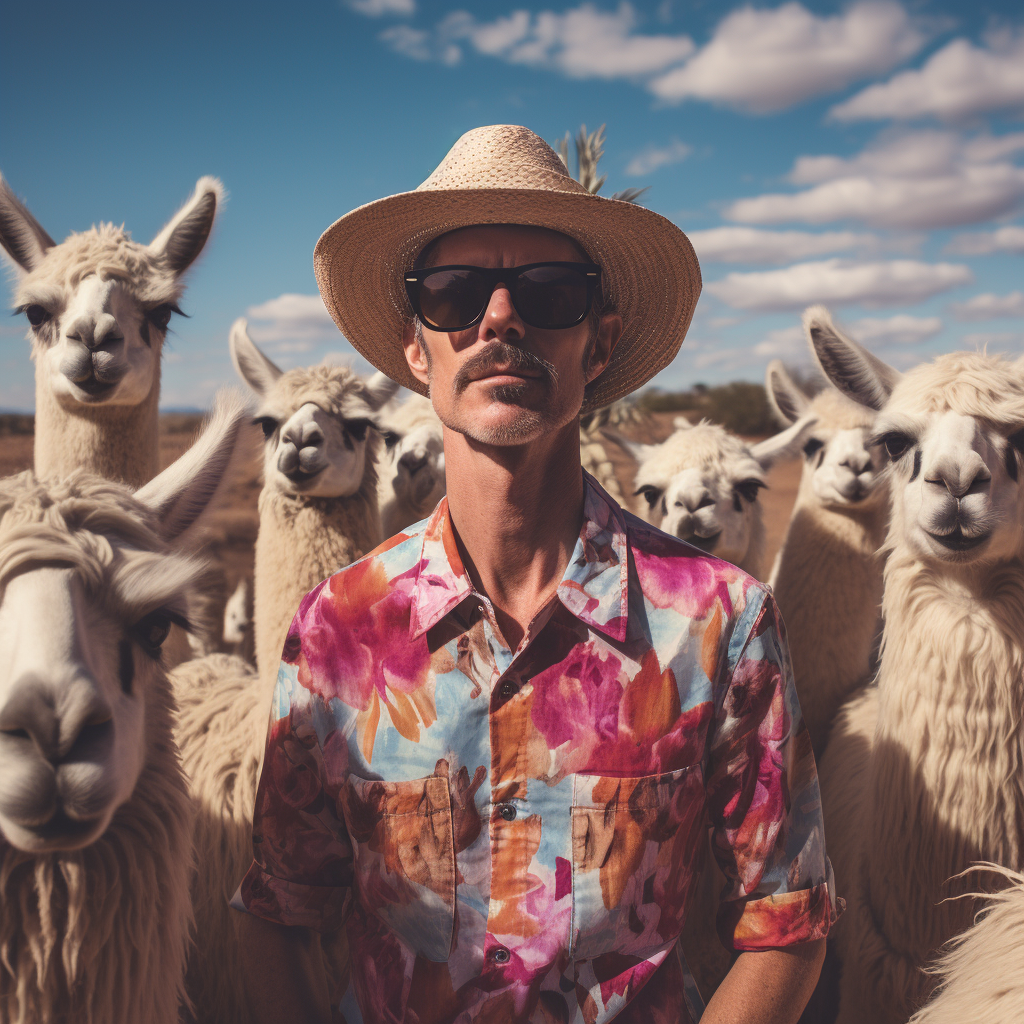 Llama farmer enjoying Bananarama performance