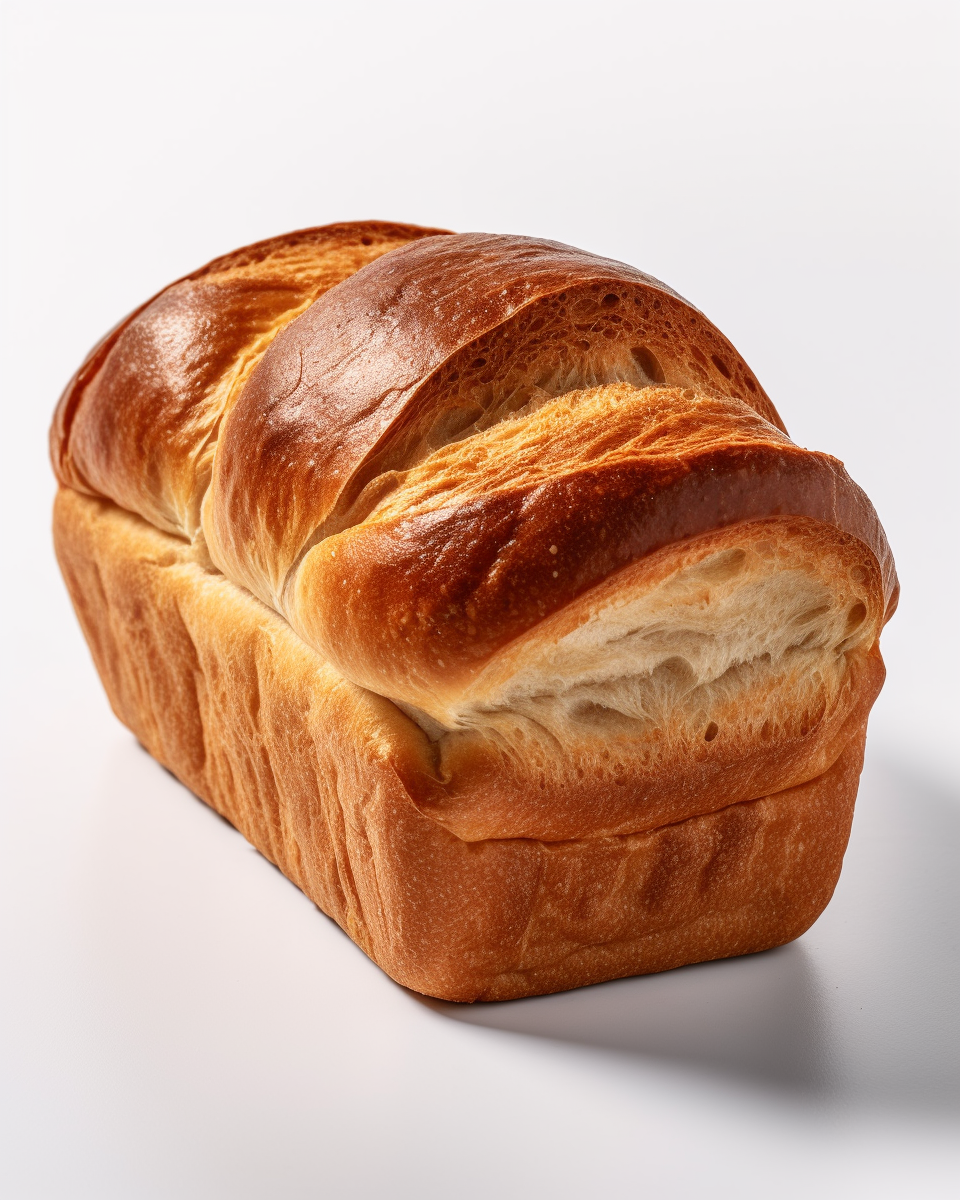 loaf of bread on white background