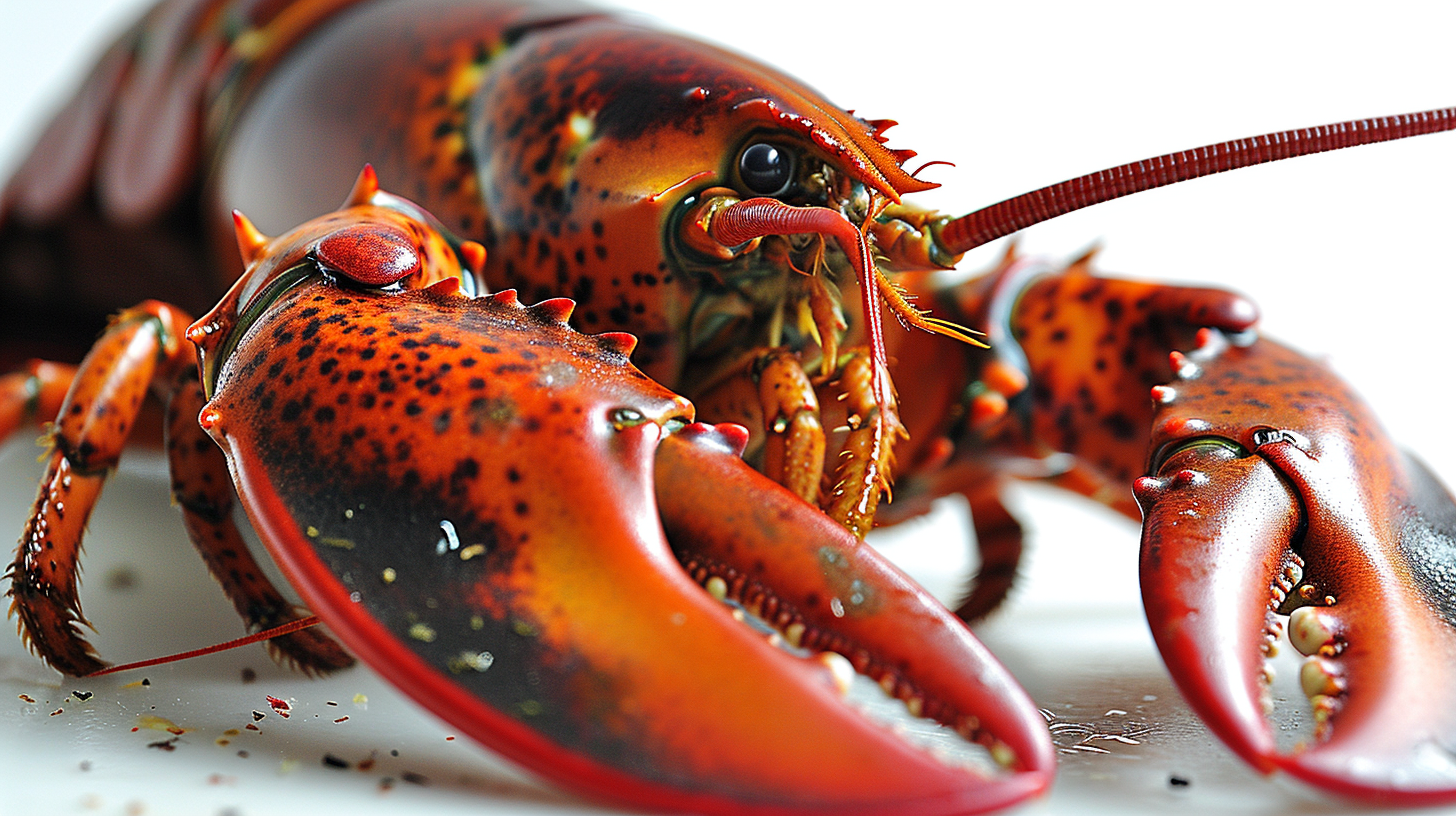 Fresh lobster on white plate