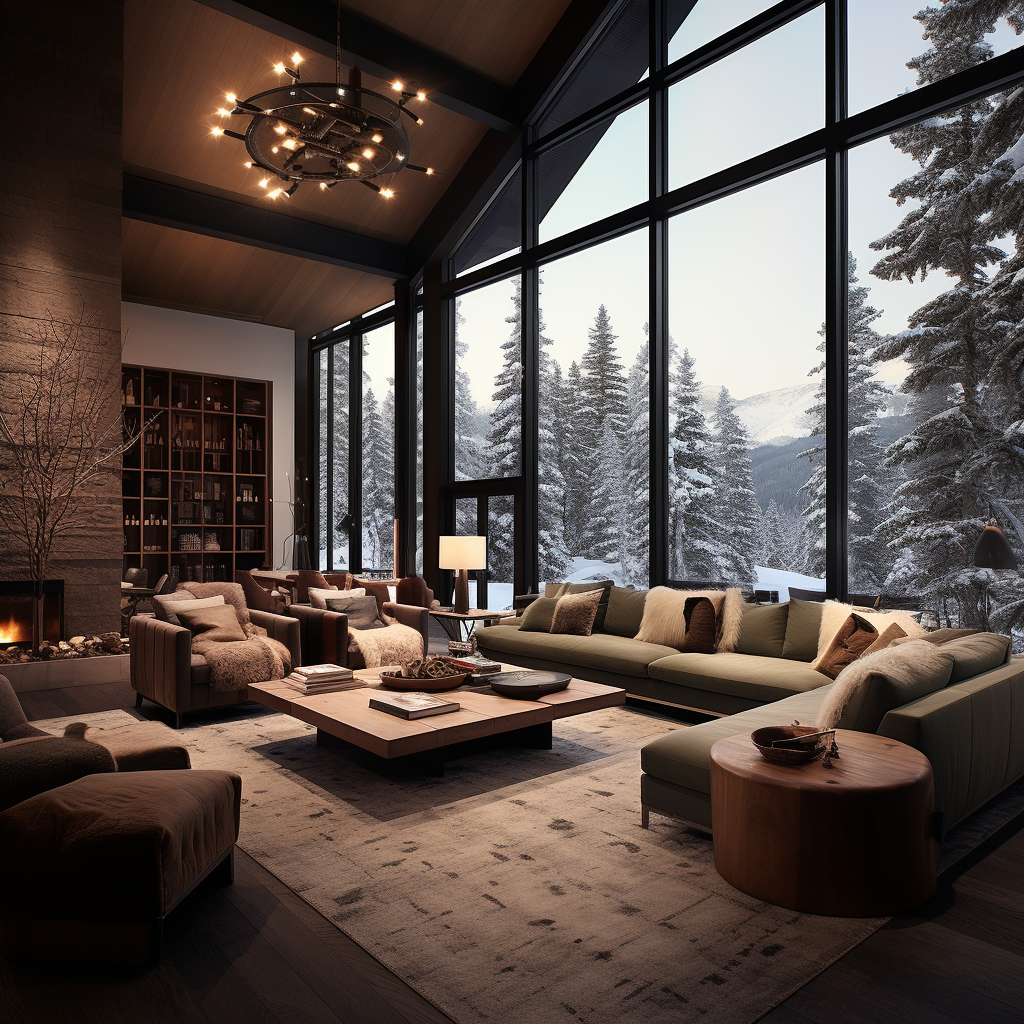 Cozy lodge with spacious living room