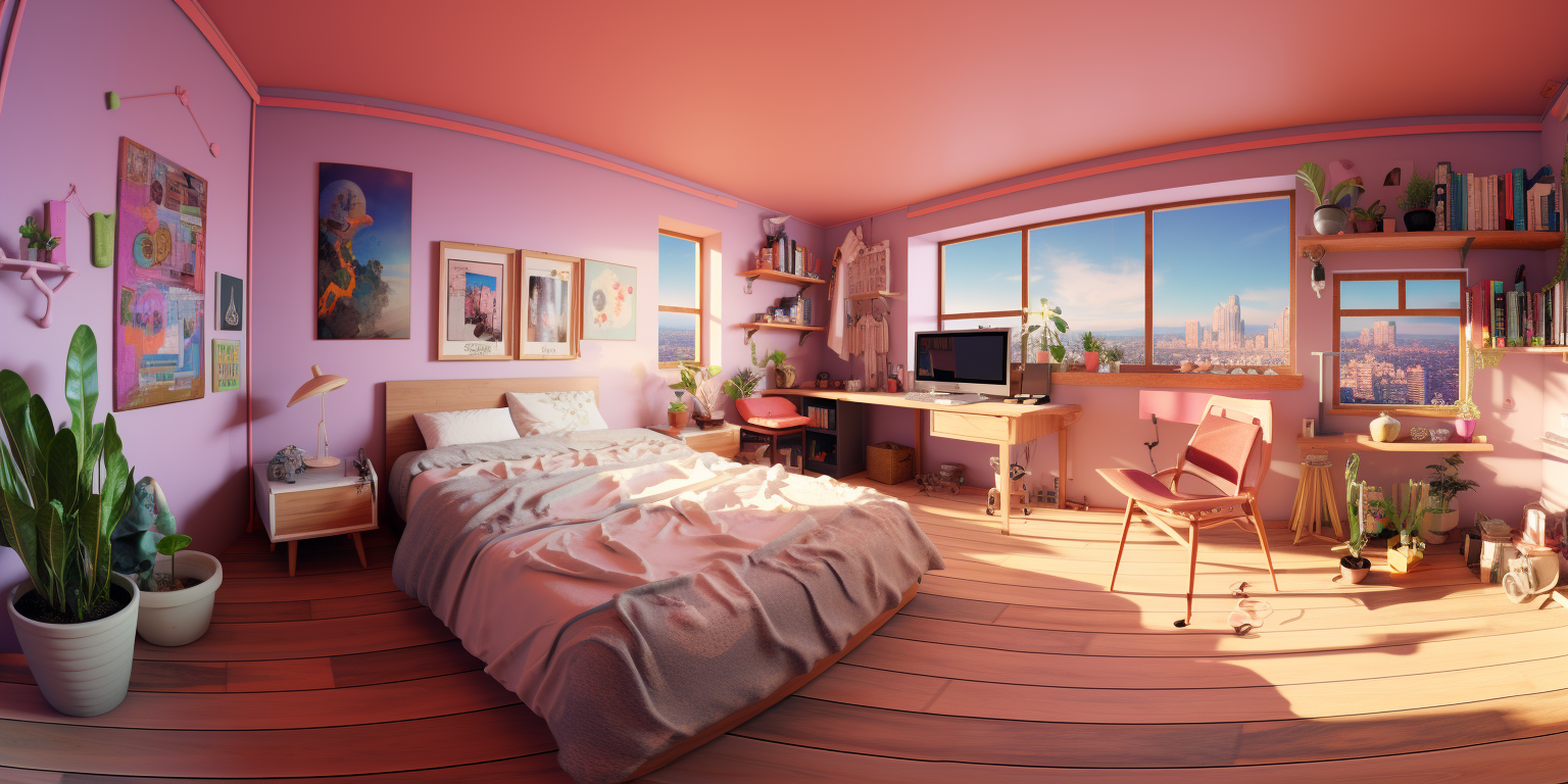 Lofi Girl's Bedroom 360 Degree View