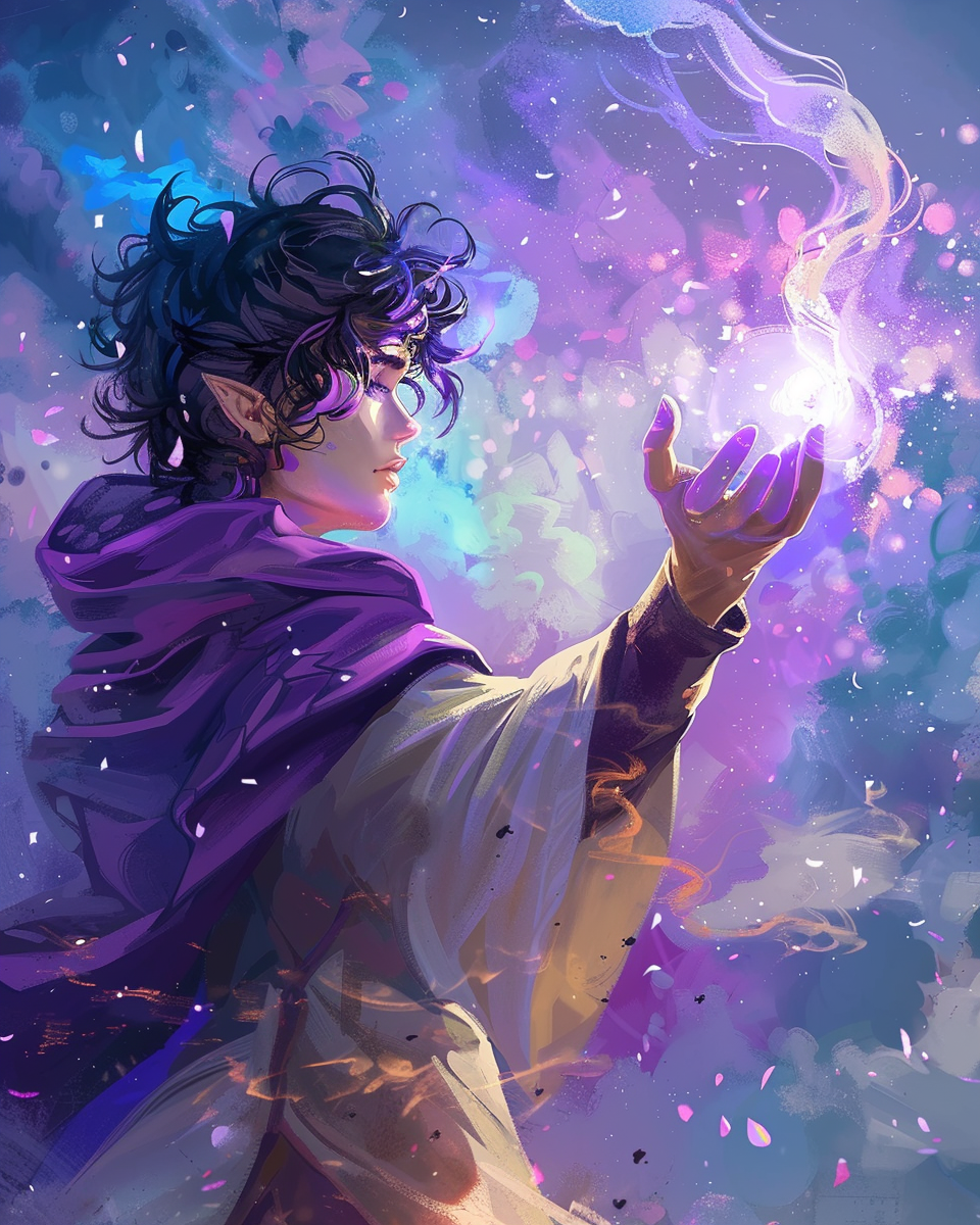 Merlin casting pastel spell lofi style