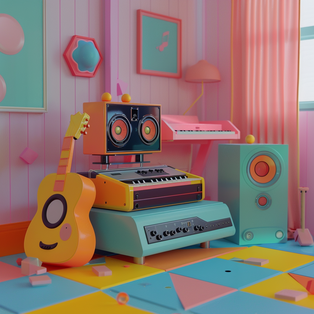 Lofi Music 3D Cartoony Render