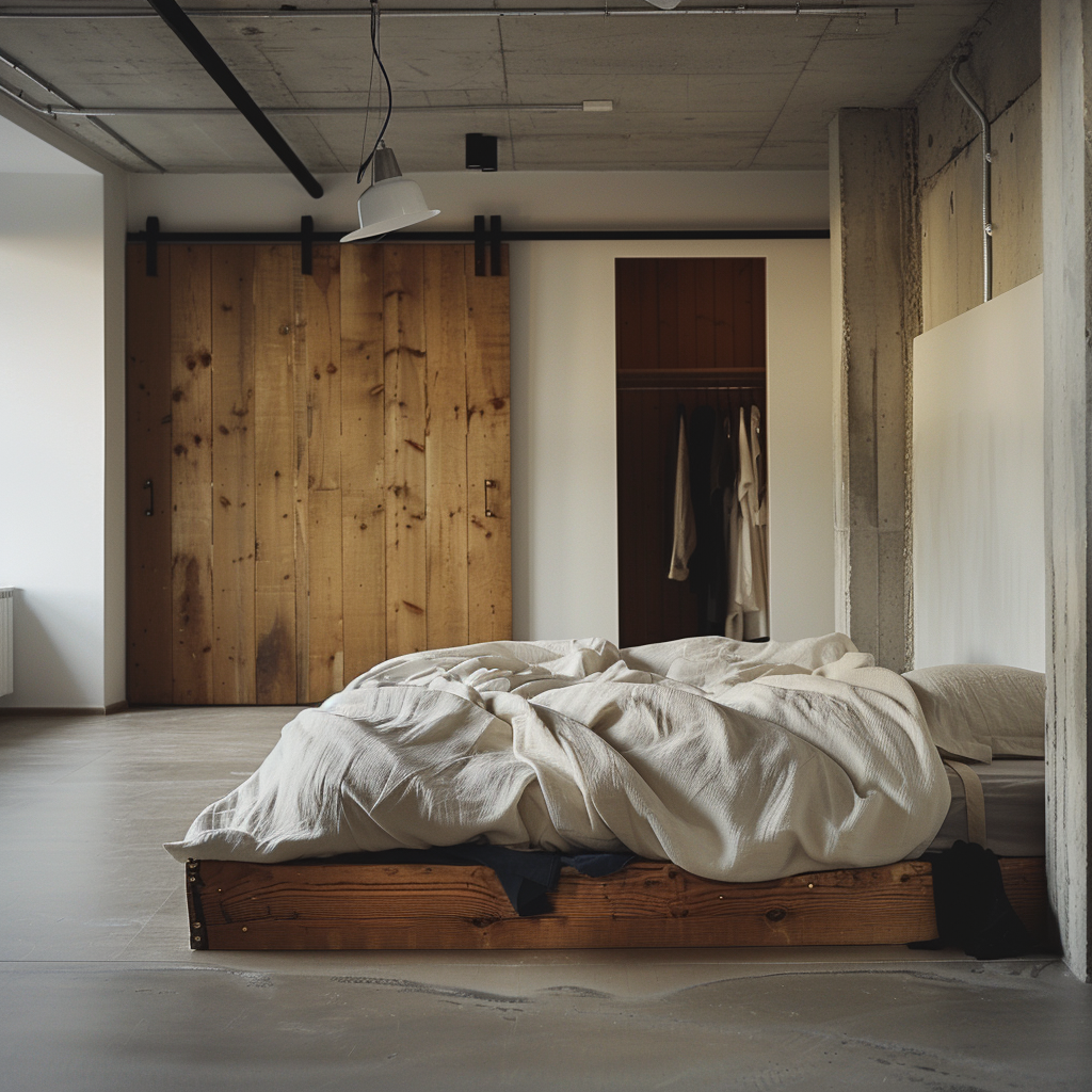 Simple White Bed Prague Loft