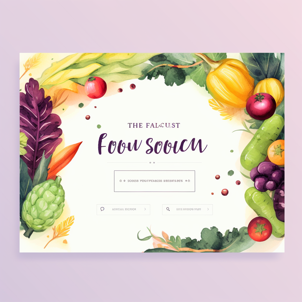 Login page design with realistic vegetables and main dish