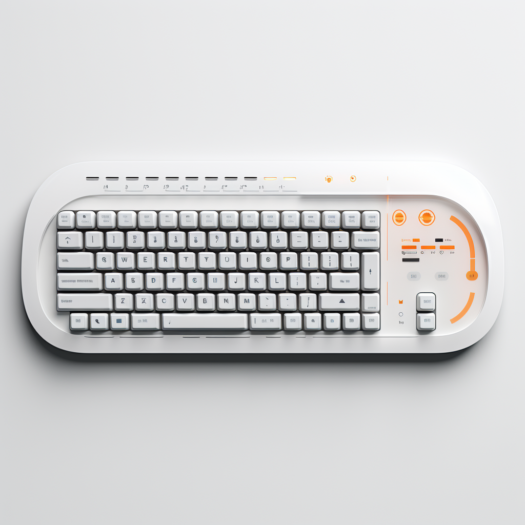 Minimalistic white keyboard with Logitech-inspired design