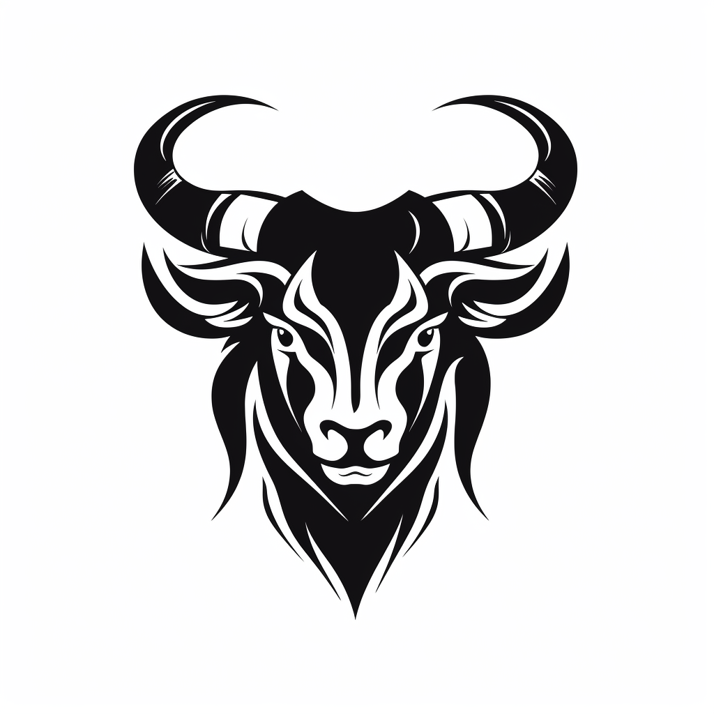 Black and white logo bullhorn