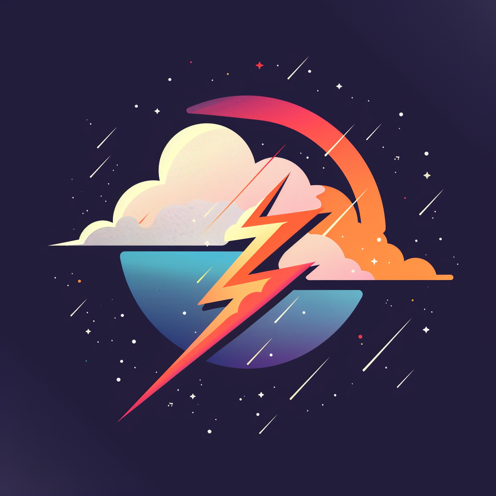 Cloud Lightning Flat Style Logo