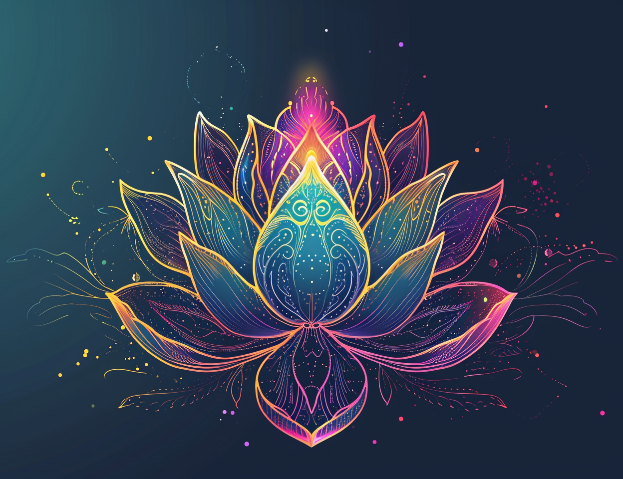 Vibrant logo lotus flower design