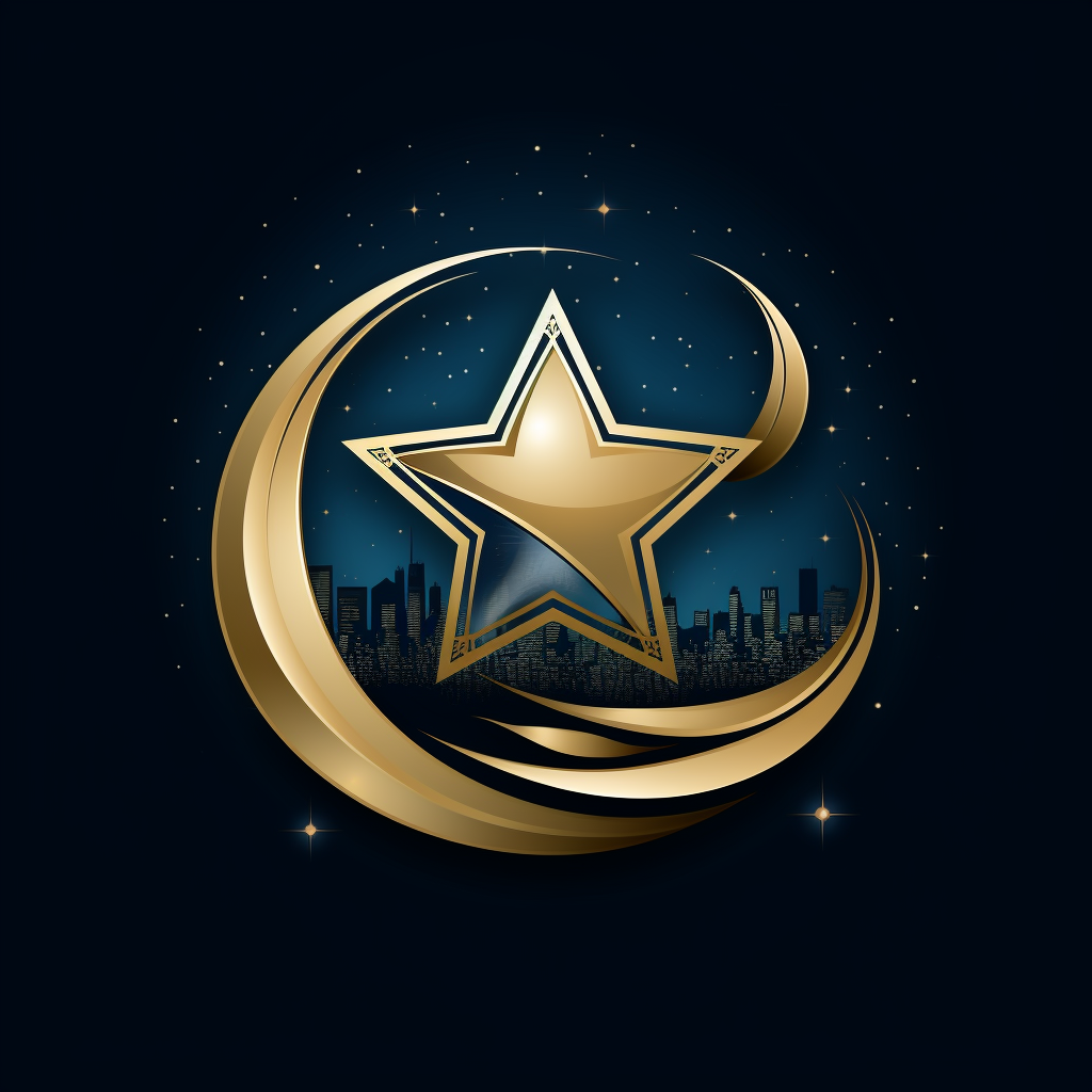 Logo featuring Star of David and Crescent Moon