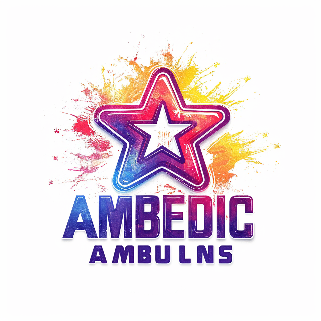 Logo with Star of Life,  Paramedic  and  Ambulance