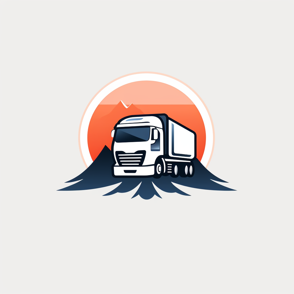 Minimal Logo Truck Transport Design