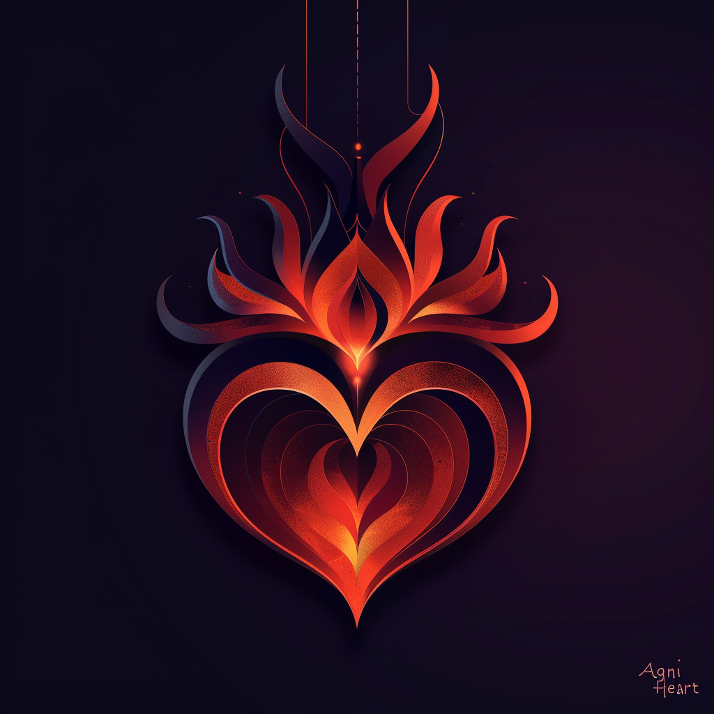 Agni Heart Futuristic Logo Design