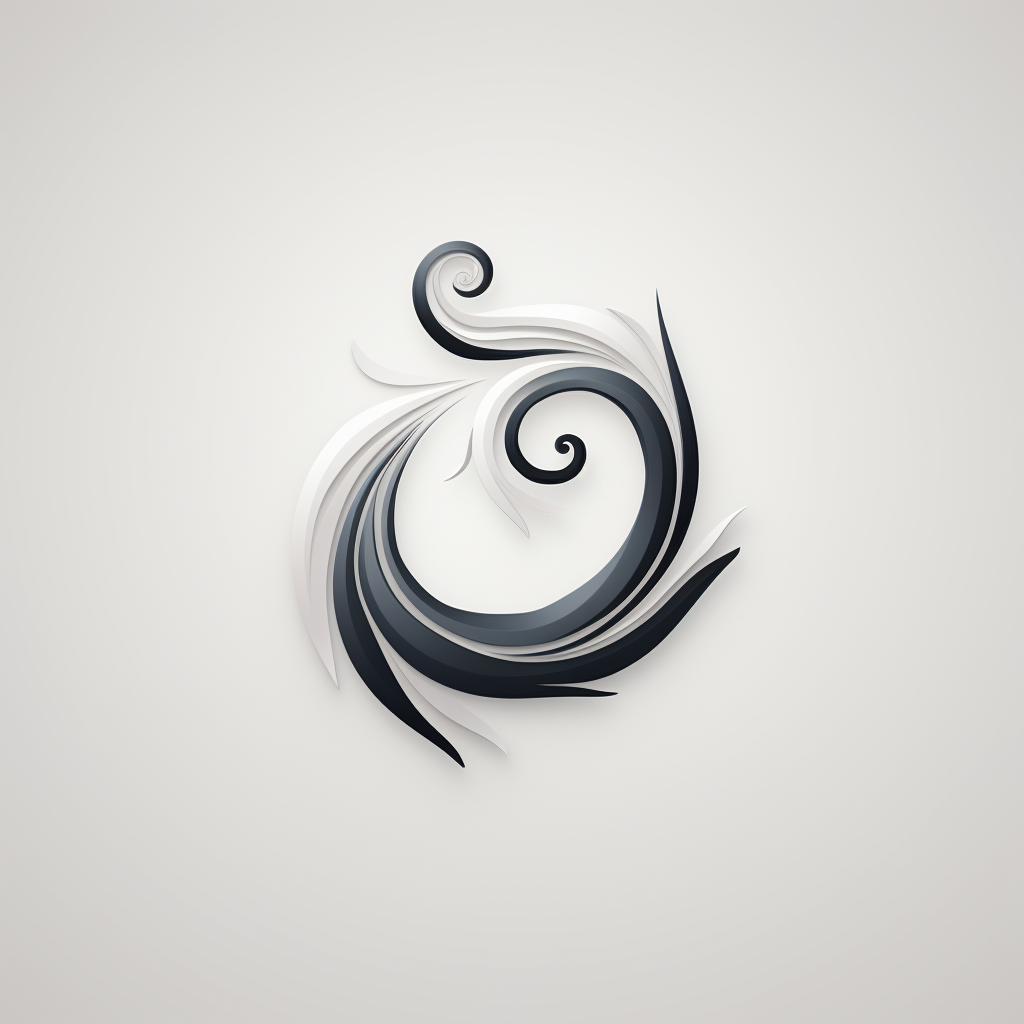 Creative Black and White Logo Ideas with Silky Swirls