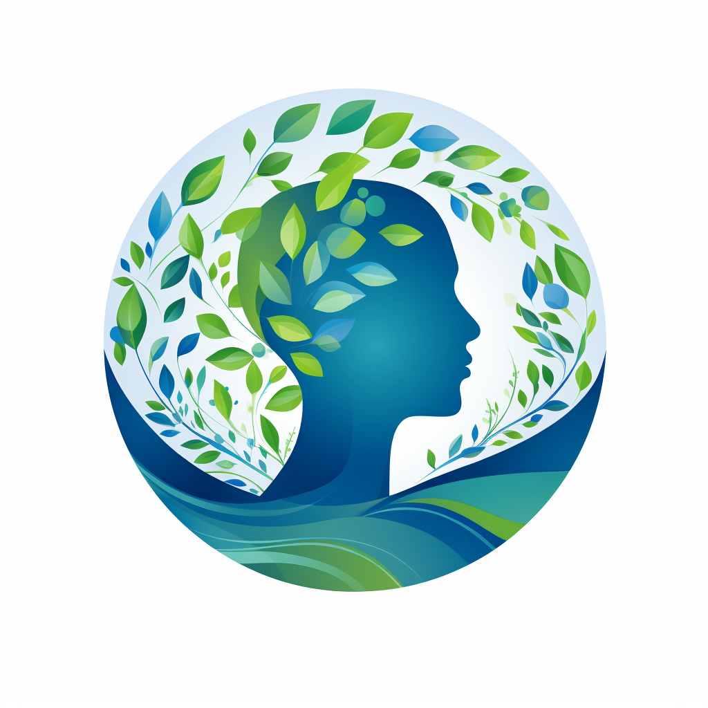 Logo Mindfulness Wellness Psychology Blue Green