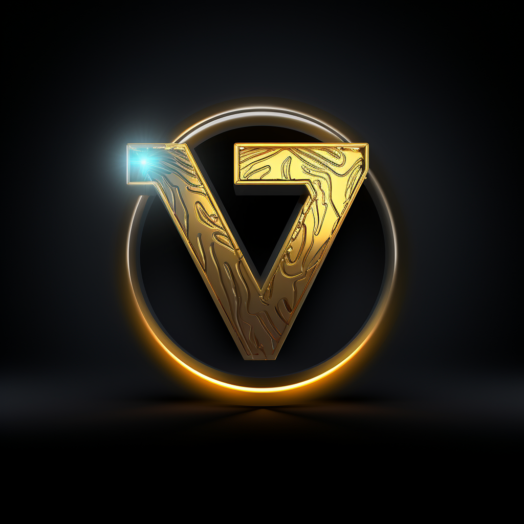 Close-up of 99viz logo on black background