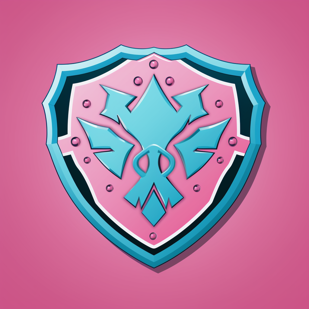 Logo Wrestler Shield in Pink and Baby Blue