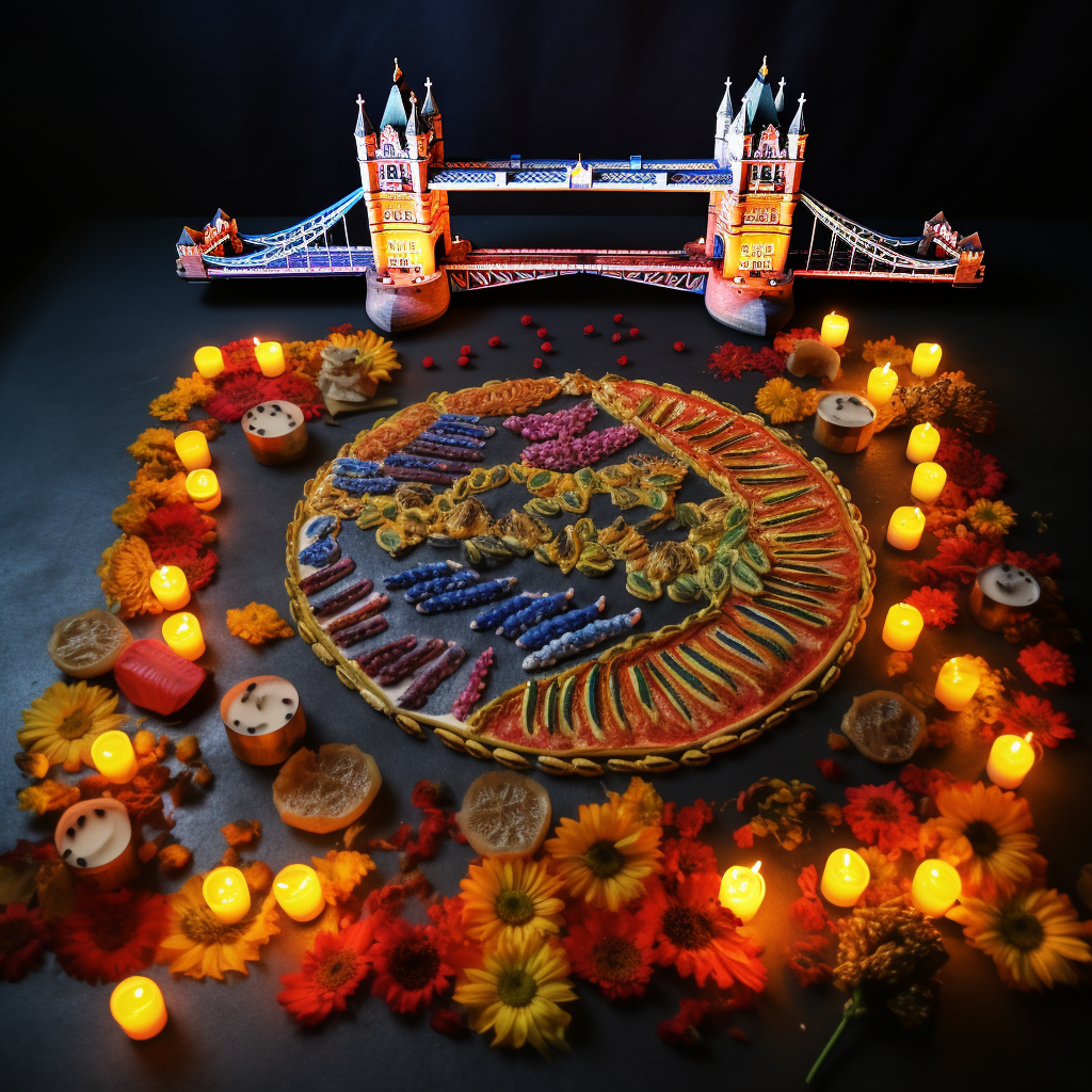 Beautiful Diwali Rangoli Design with London Bridge