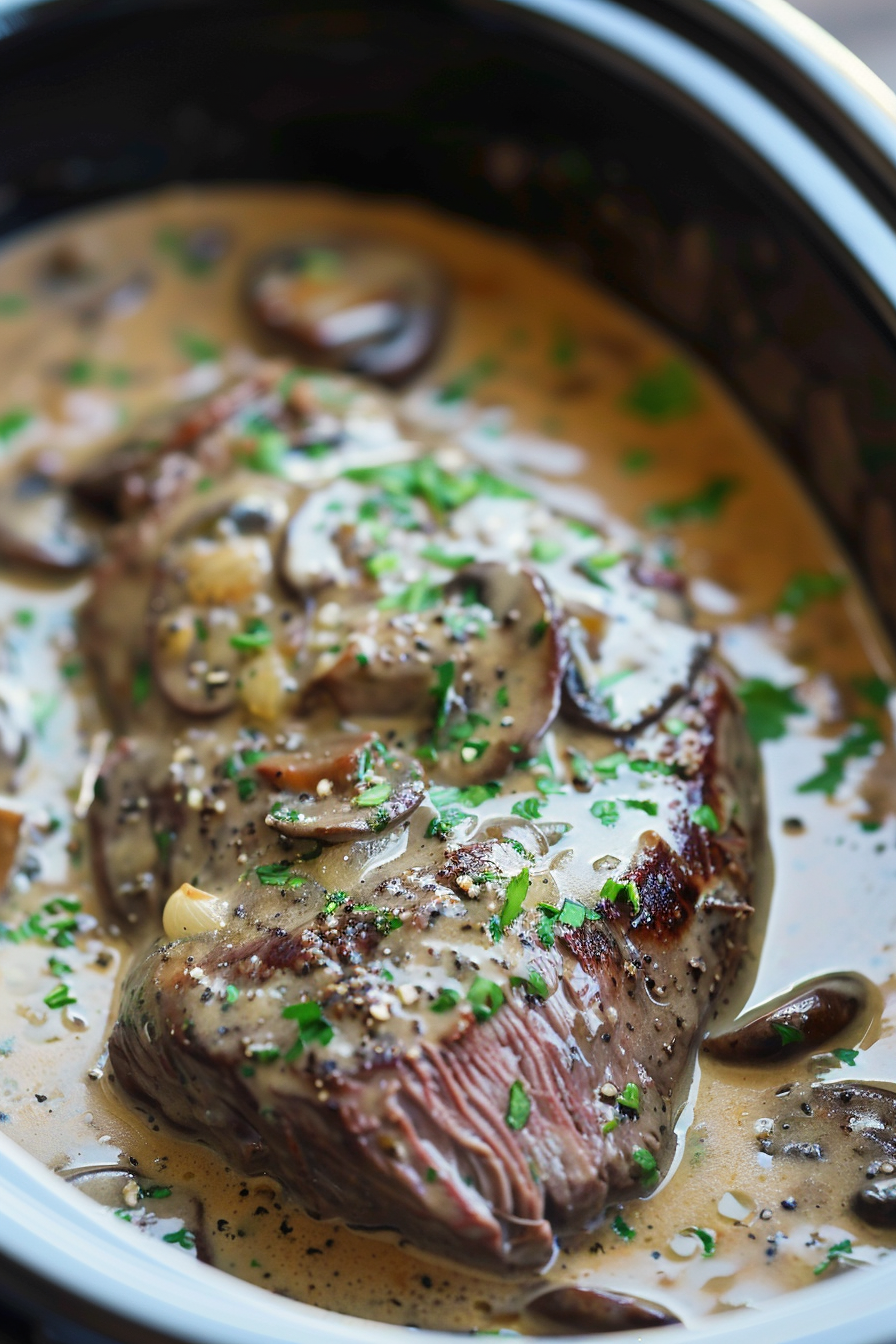 Slow-cooked London broil beef fillet