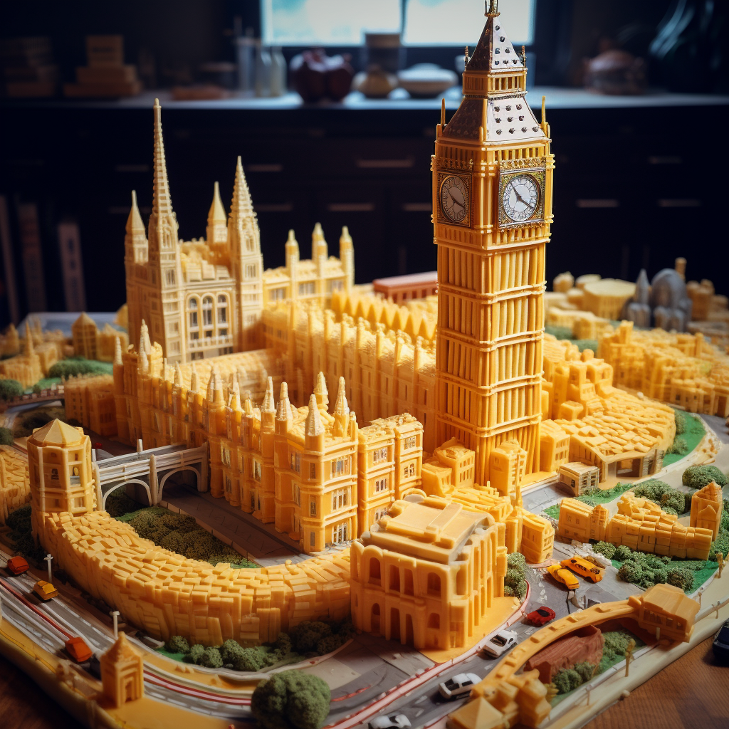 Big Ben tower and cheese center