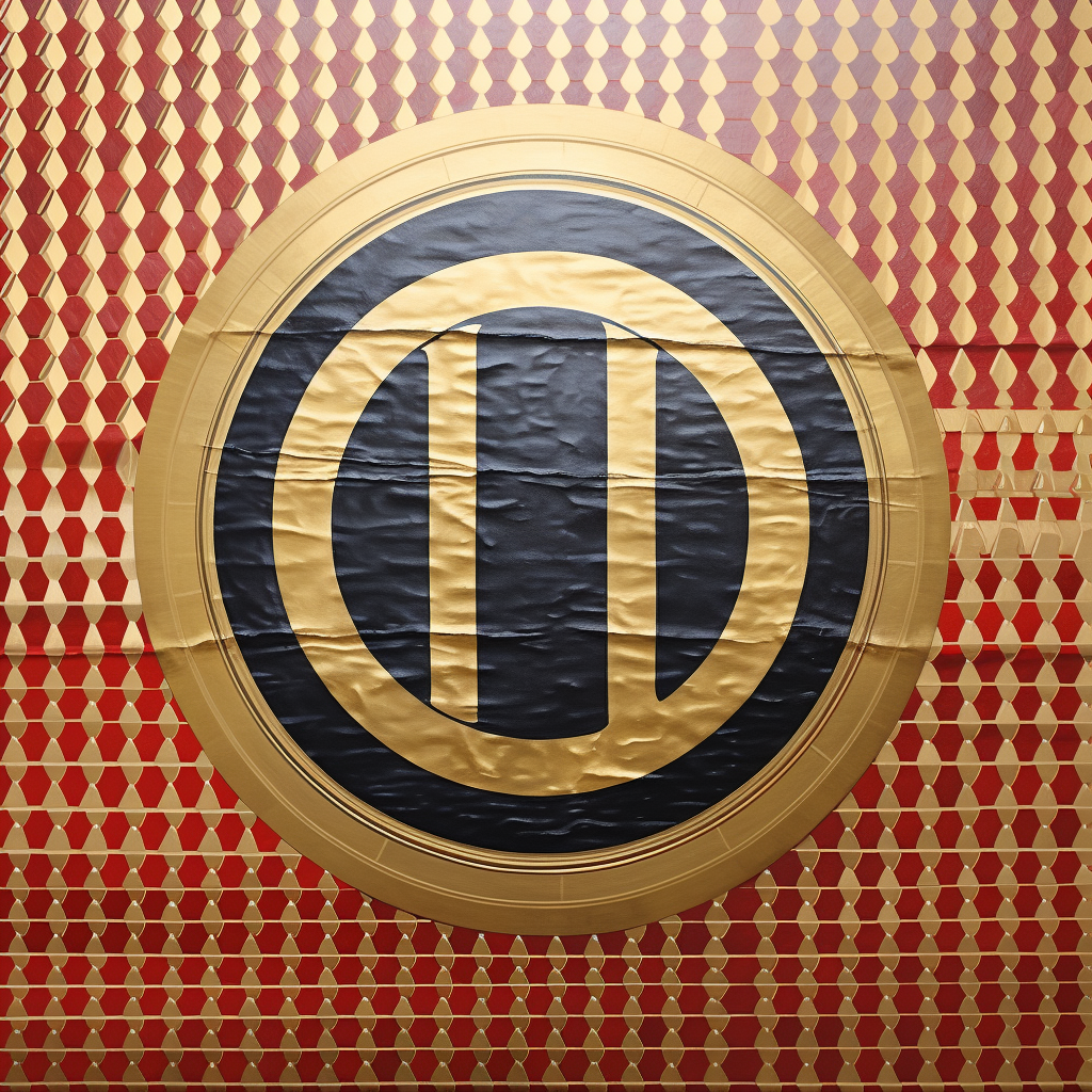 London Underground Sign with Gold Houndstooth Design