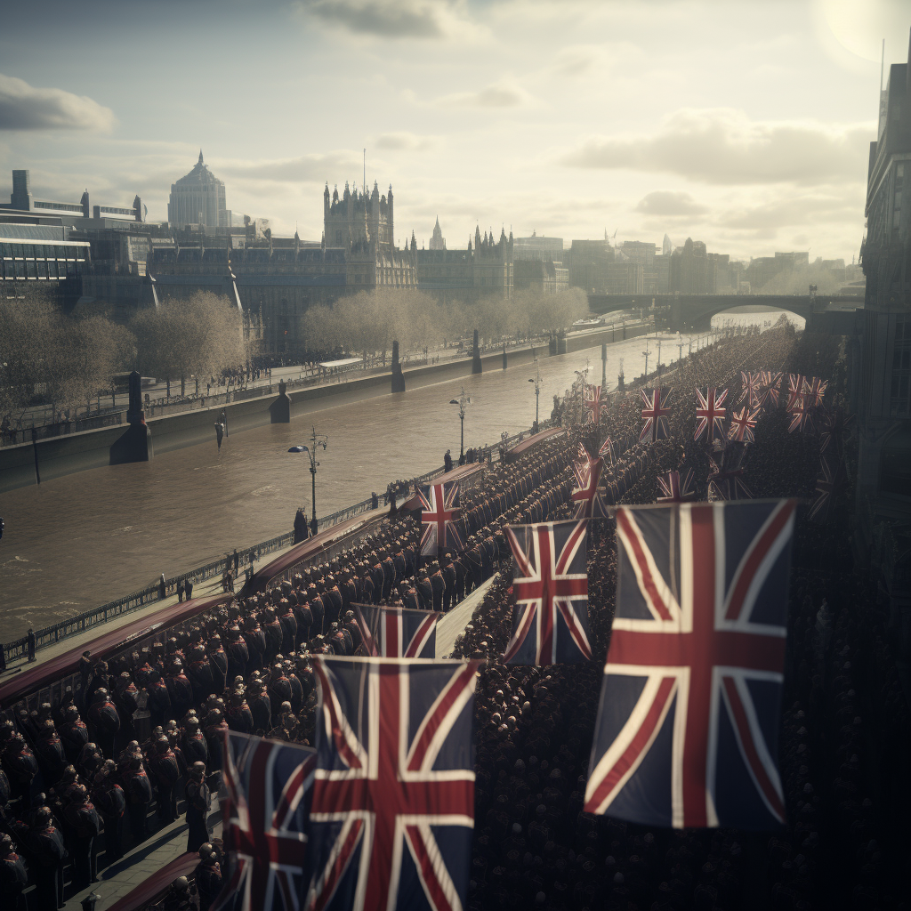 Soldiers marching across London Bridge  ?