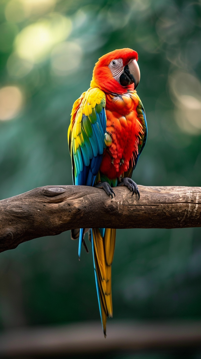 Colorful Parrot on Branch