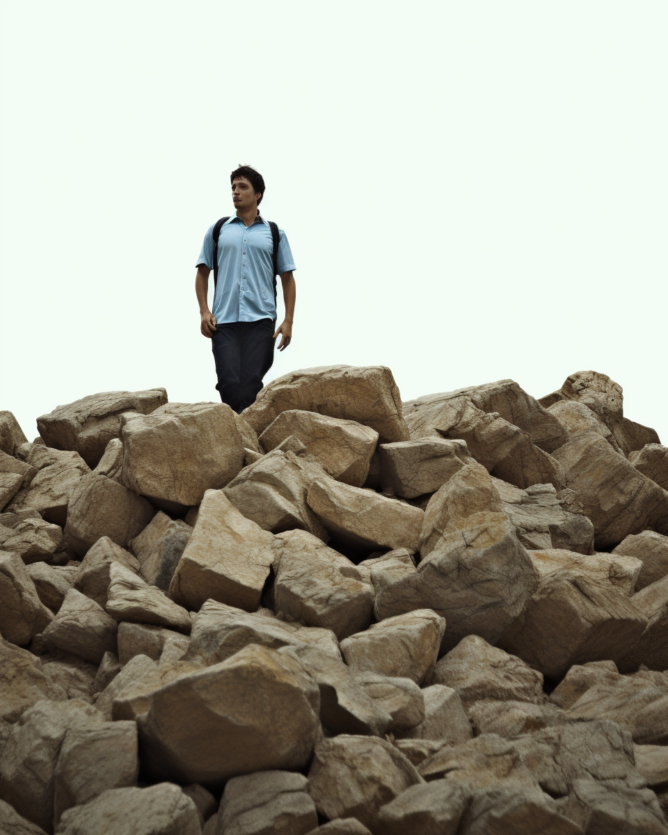 Fullbody Shot of Lonely Male in Desert