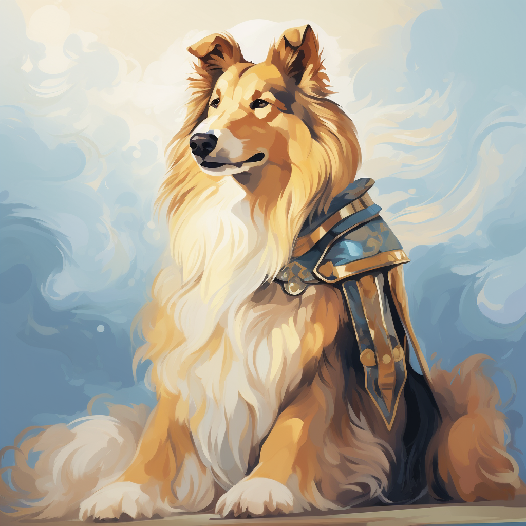 Long Hair Rough Collie Dog Knight Cute