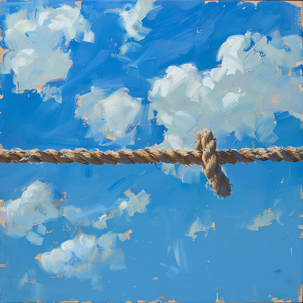 Rope in sky horizontal tow