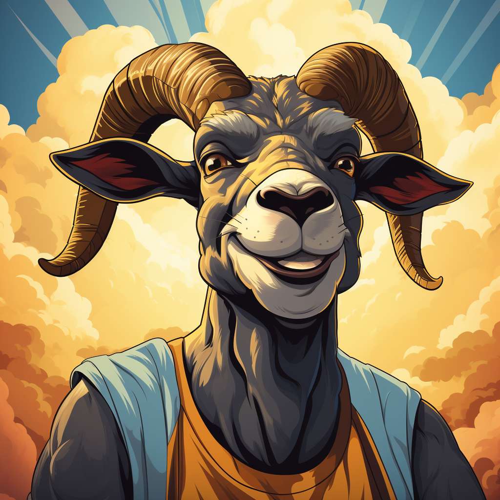 Cartoon depiction of Michael Jordan as a goat