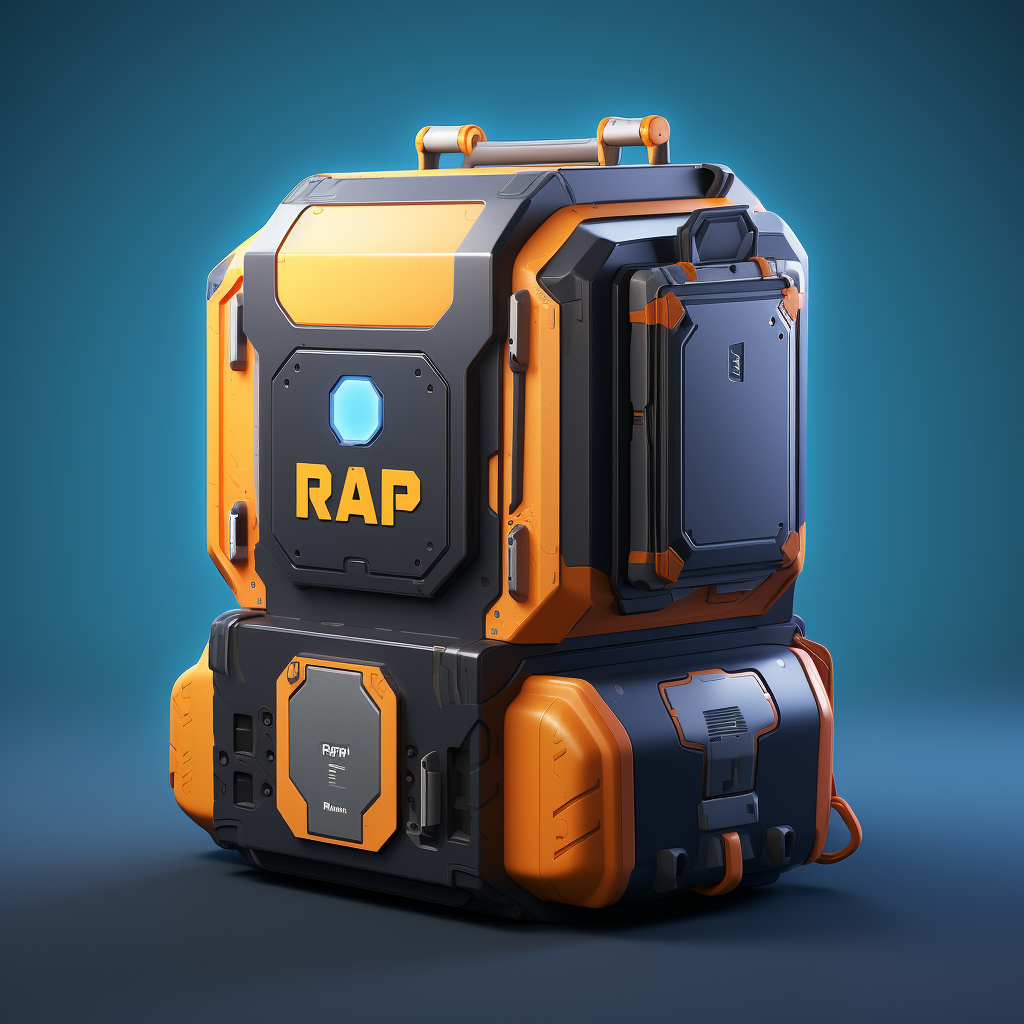 Colorful backpack filled with loot boxes