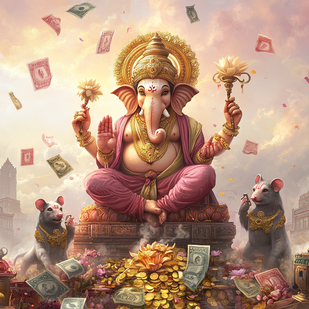 Lord Ganesha Lakshmi Vishnu Blessing