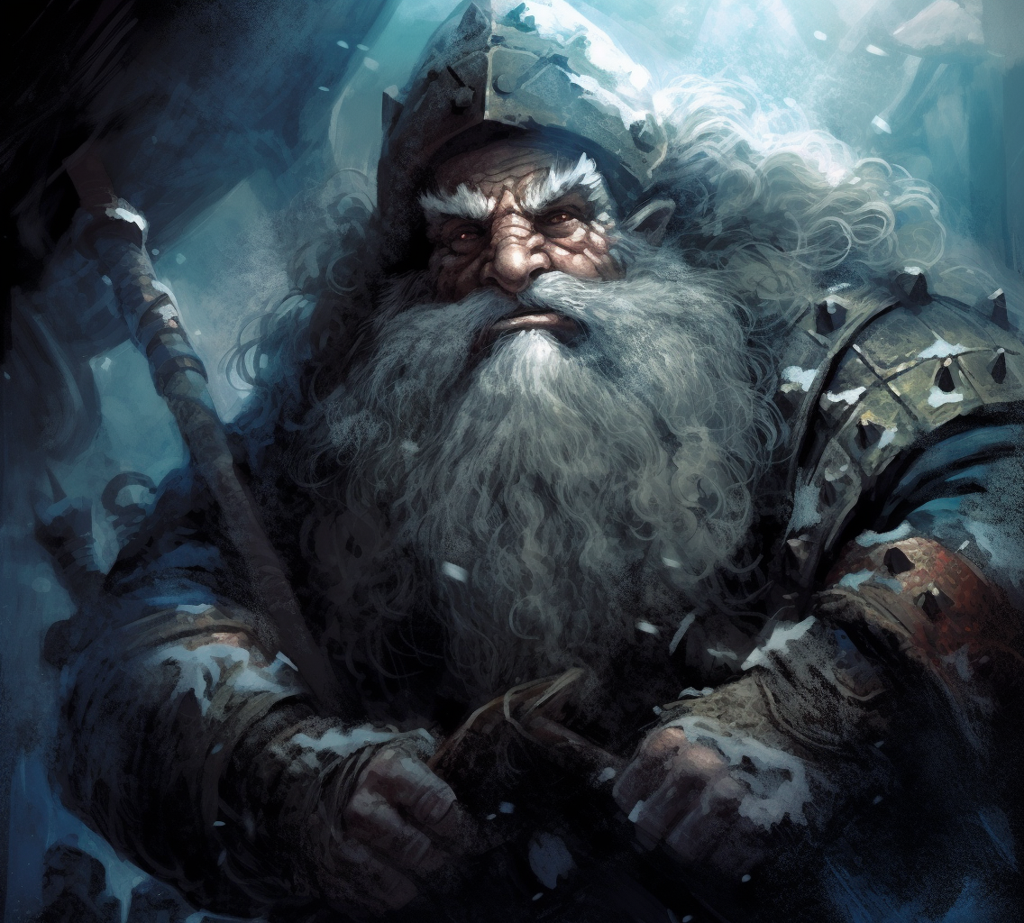 Detailed dwarf in fantasy art style