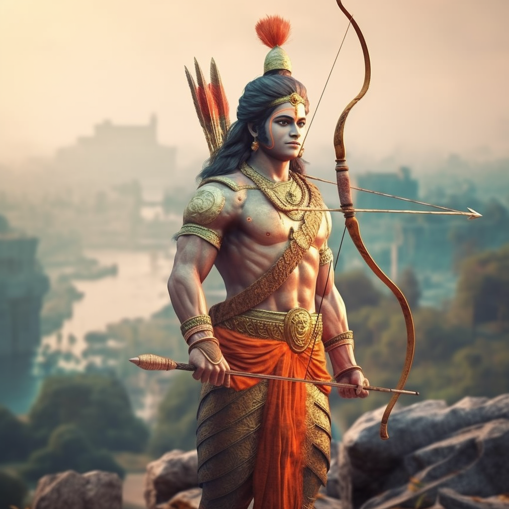 Lord Rama with Bow and Arrow